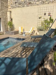 Maison en pierres 6/8pers, piscine & sublime vue - Puygiron - 9