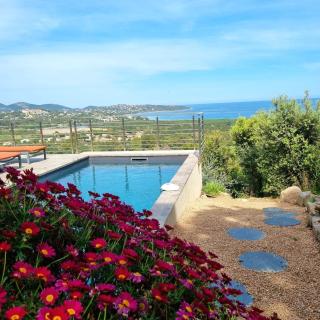Villa Pinarello vue panoramique mer piscine privée chauffée, plage à 900m - Zonza - 7