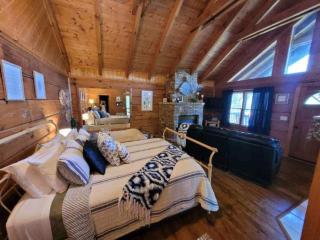 View Location Studio Log Cabin Hot Tub Fireplace - 3