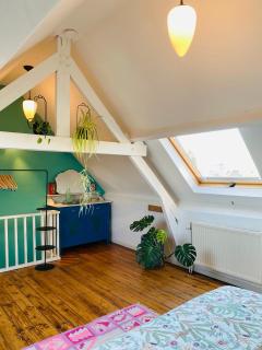 Ruime zolderkamer in herenhuis met dubbel bed - Antwerp - 4