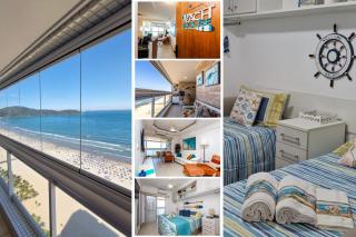 Vista cinematográfica 24º andar, frente total mar na Guilhermina, 2 quartos, condomínio com lazer total, enxoval, ar condicionado, churrasqueira, Wi-fi, Netflix, piscina aquecida, saunas, 2 vagas e portaria 24 horas - Praia Grande - 0