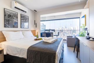 Piscina, academia, AC ,cama Queen|Brazilian Corner - São Paulo - 0