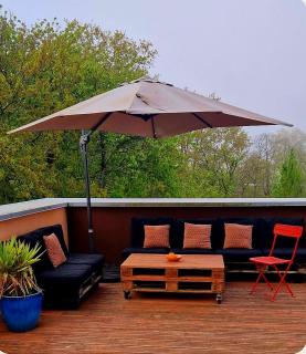 Chambre cocon avec accès sur terrasse panoramique vue forêt - Bayonne - 5