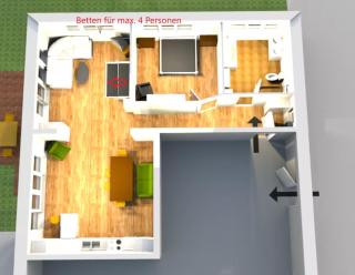 85 qm Wohnung Pauluste mit Terasse und Garten - 5