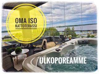 TAMPERE PENTHOUSE-tasokas moderni kaupunki huoneisto huipulla -ISO JACUZZI omalla KATTOTERASSILLA - AURINKOTUOLIT ja Aurinko odottaa Sinua - huikea maisema- - 10 HLÖ - free parking - Tampere - 9