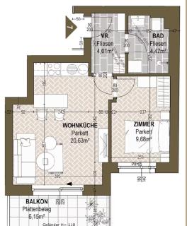 Moderne Ruheoase mit Balkon - Wenen - 2