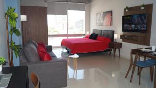Elegante loft apartment Paseo Santa Lucia king size bed, alberca, gym, parking, kids club - Monterrey - 1