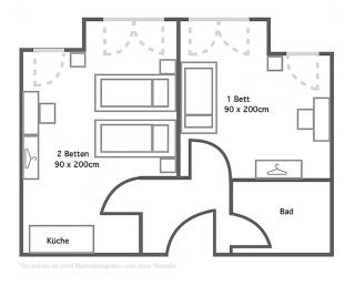2 Zimmer Apartment mit bis zu 3 Einzelbetten in der Land of Living - Kelheim - 1