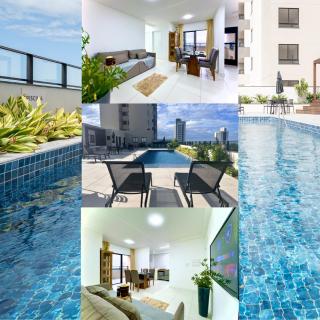 Apto A 300m PRAIA e 8min Beto Carreiro c Vista Mar Incrível Ar Condicionado Churrasqueira privativa Condo Completo com Piscina Academia ao Ar livre Sauna Playground Portaria 24H e Vaga privativa de Garagem Reserve Agora e Viva essa Experiência - Penha - 0