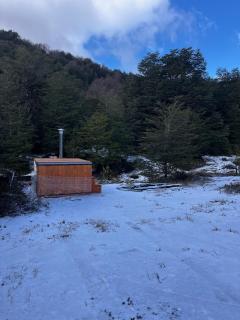 Cabaña nieve, tinaja y vista al volcan - Curacautín - 6