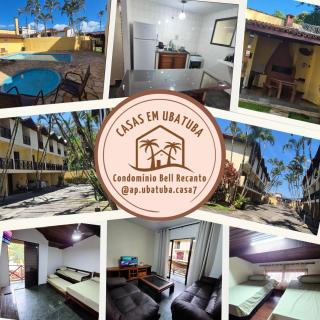 Casa 6 em Condomínio com 2Quartos 1Mezanino Wifi Piscina Churrasqueira - Ubatuba - 0