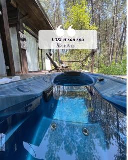 L'O2 et son Spa, cabane de verre et de bois - 9