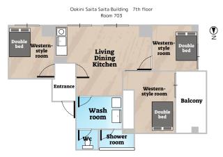 難波ド真ん中の1室貸切3LDK3beds - Osaka - 2