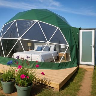 Geodesic Dome with garden view, outdoor hot bath & AC - Nimega - 0