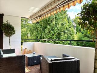 HyggeLiving - DELUXE - 90qm - Balkon - Gartenblick - 55 Zoll TV - Boxspringbetten - Hunde - Kinder - Fahrradkeller - 3