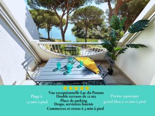 Studio 4pers La Grande Motte Ponant, Vue exceptionnelle lac, double terrasse, Parking, base nautique, golf & plage à pied, draps & serviettes fournis - La Grande-Motte - 0