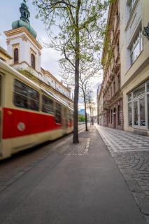 Chic Navy Studio with Balcony & Church View - Praga - 9