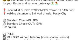 Shore Residences, Pasay near SM MOA, please text or call us ASAP once booked for the guest authorization form - Manila - 7