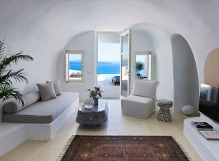 Elegant Santorini House Villa Serenity Caldera View Outdoor Hot Tub - 1