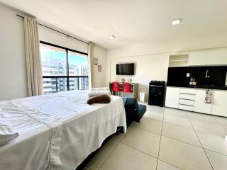 Loft com varanda 100 metros do mar Ponta Verde Ed Time 923 - 4