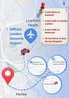 2 Bedroom-House-Sleeps 5 In Front Horley Station -Near Gatwick Airport - 2