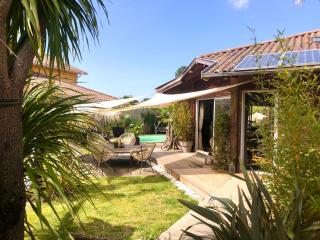 Maison ambiance cabane exotique climatisée piscine & spa 3 chambres 6 personnes - Messanges - 8