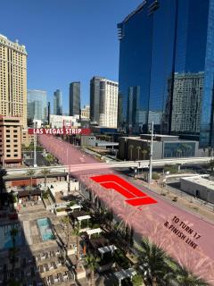 Eclipse Studio at MGM Signature Tower 3 BALCONY STRIP VIEW F1 TRACK VIEW - Las Vegas - 6