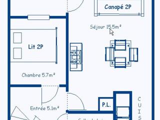 Appartement 2 pièces avec terrasse et WIFI, proche base de loisirs, pour 4 pers. - FR-1-840-26 - 2