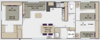 Mobil-Home 3ch 8 pers - Les Charmettes K100 - Les Mathes - 4