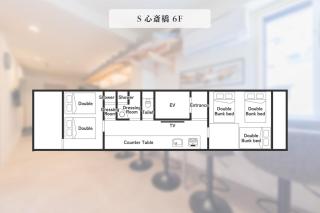 6階 ホテル花 道頓堀に位置する宿 ベッド9台 シャワー2台 観光に最適 - 0