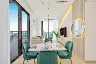 Golden Stays - Private Pool in Binghatti Onyx I Modern 2BR Apartment I JVC Dubai - 5