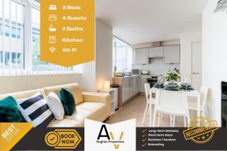 Business or leisure-Friendly Two-Bedroom Apartment - Free Wi-Fi, 4 Mins from Station by AV Hughes Properties - 0