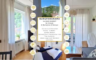 BURGPANORAMA im Haus Auszeit mit Ausblick, 3BR, 2 Bäder, Parken, Küche, Balkon - Leinsweiler - 0