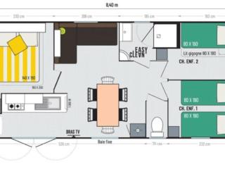 Mobil-home Prestige avec Terrasse, 3 Chambres, 6 Couchages - API-1-52-645 - 4