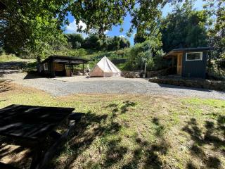 Off-Grid Bell Tent Glampsite Overlooking Creek, with Outdoor Fireplace in Waikato, New Zealand - 4