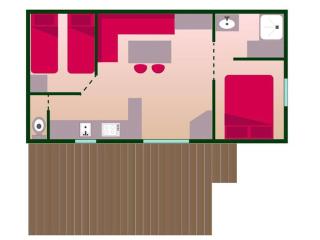 Mobil home confortable pour 5 pers, terrasse, cuisine équipée - API-1-52-424 - 4