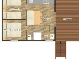 Chalet cosy avec terrasse - 2 chambres, 4 pers. - API-1-52-557 - 1