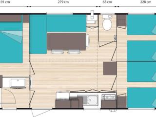 Mobil-home 32m², 3 chambres, terrasse et cuisine équipée - API-1-52-601 - 5