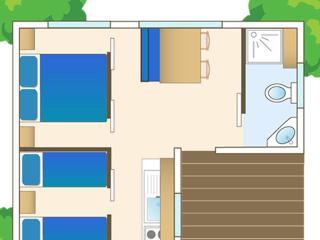 Chalet Confort 2 Chambres avec Terrasse - API-1-52-588 - 1