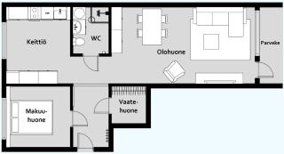 Modern two-room apartment in Kaleva with good transport connections - 2