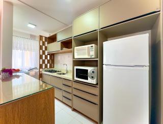 Apto completo com VISTA MAR em CONDOMINIO RESORT FRENTE MAR em Barra Velha 2 quartos AR CONDICIONADO CHURRASQUEIRA privativa Cozinha Completa PISCINA vaga de Garagem - VIL3 - 2