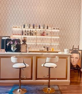 Fly in Viareggio beach in front of the famous promenade with shops and establishments - 2