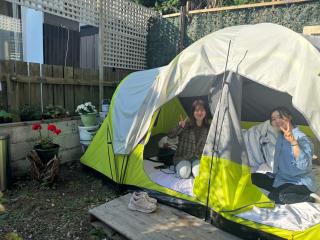 2 ROOM TENT In The GARDEN & 2 single guest beds in the house - 4