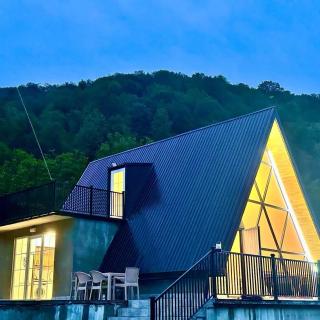 A Frame Villa in Zaqatala Gebizdere vs Hot Pool & Panoramic View - 0