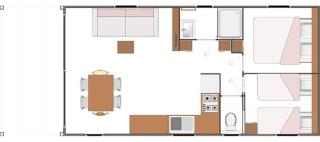 Mobil home Ty Brehat vue lac 2 chambres 4 personnes - 3