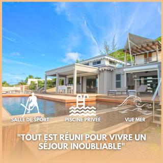Villa Zabrico - Villa de Prestige - Vue Mer & Lagon 180 - Idéal Groupe x14 - Vacances & Team Building - Salle de Sport - Piscine Privée - Climatisation - Jardin - Terrasse - Barbecue - Pétanque - 10min Plages - Service PREMIUM - 7