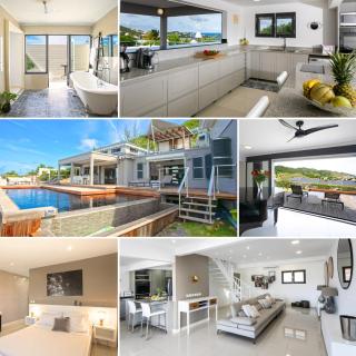 Villa Zabrico - Villa de Prestige - Vue Mer & Lagon 180 - Idéal Groupe x14 - Vacances & Team Building - Salle de Sport - Piscine Privée - Climatisation - Jardin - Terrasse - Barbecue - Pétanque - 10min Plages - Service PREMIUM - 8