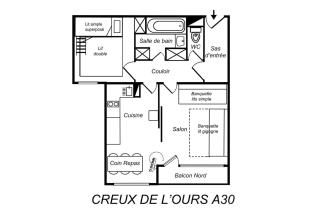 Résidence Creux De L Ours A - BEL APPARTEMENT RENOVE, PROCHE DES COMMERCES, SKIS AUX PIEDS MAE-7401 - 2