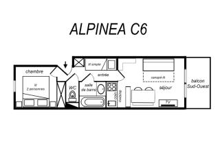 Résidence Alpinea - CHARMANT 2 PIECES + COIN NUIT RENOVE, SKIS AUX PIEDS MAE-6634 - 2