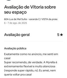 604- Suíte da Diretoria- Lua de Mel- varanda vista mar- 5 min praia - 9
